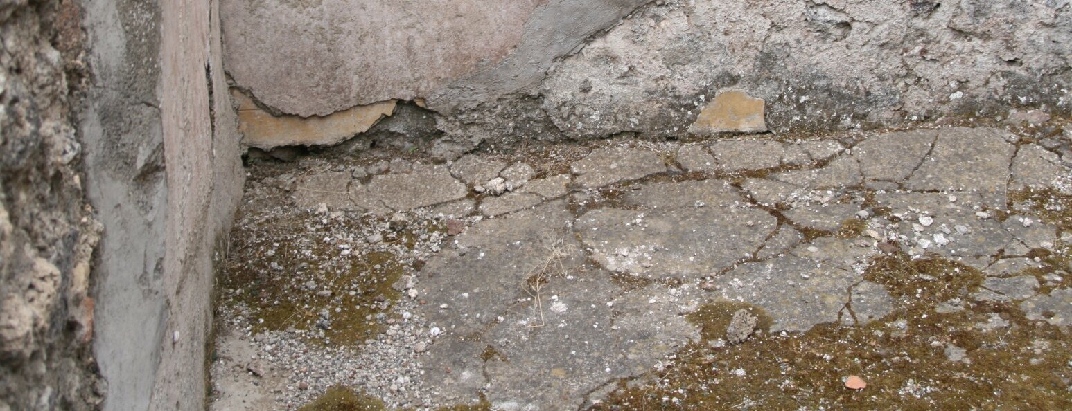 N-e corner, remains of floor. Photo: Thomas Staub