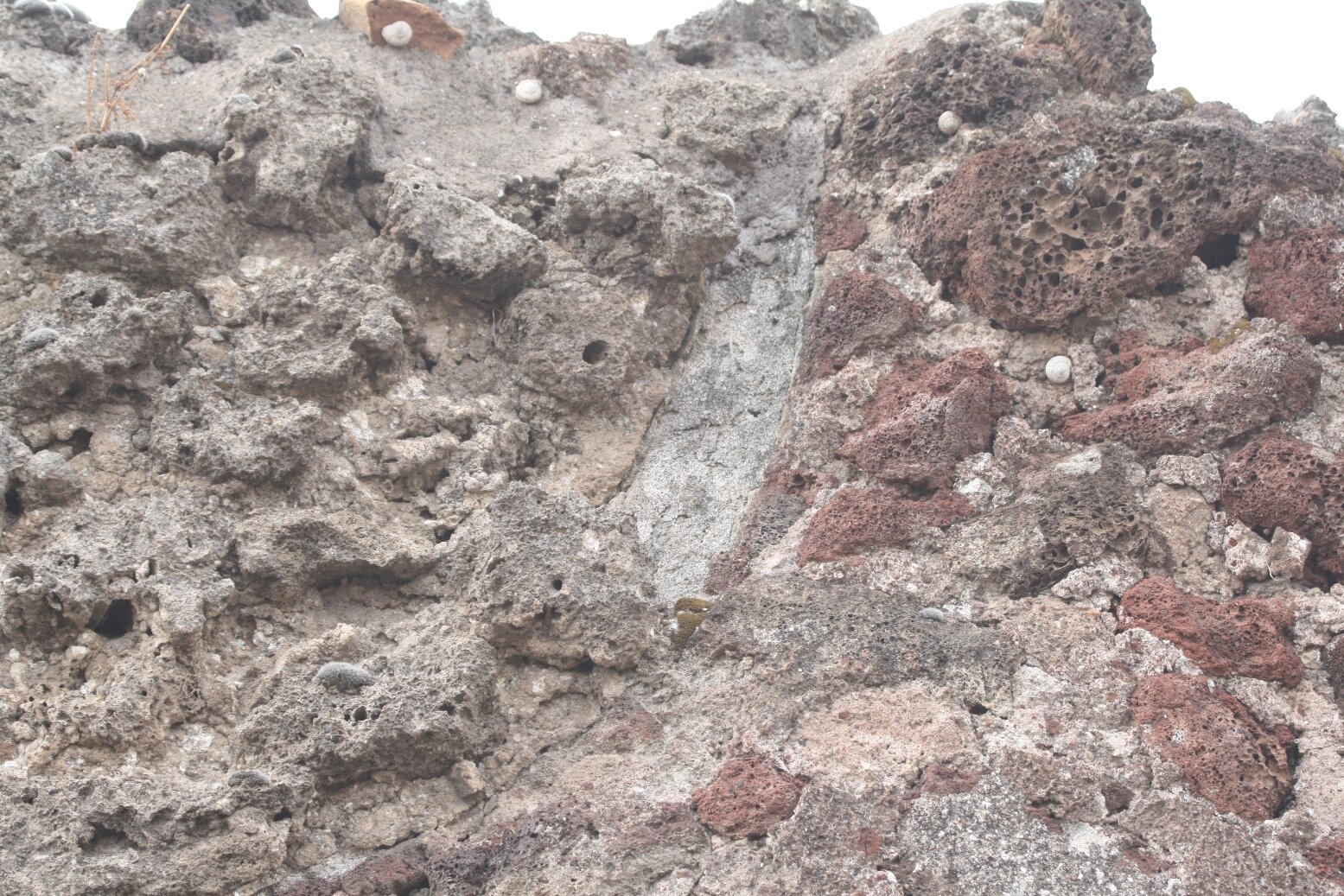 W wall, detail of the blocked off window.  Photo: Thomas Staub