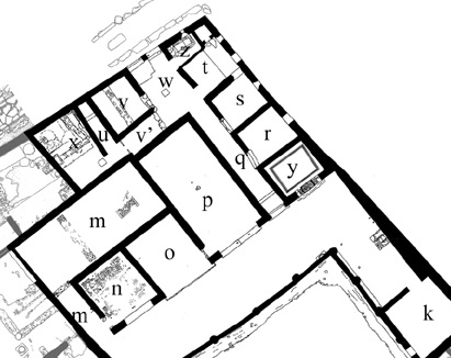 Plan of NE part of Casa degli Epigrammi grecci. Photo/drawing: Ezequiel M. Pinto-Guillaume & Henrik Boman